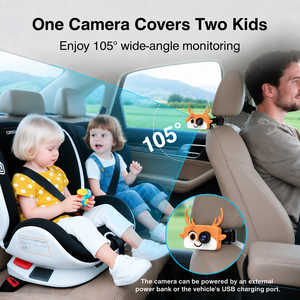 อะแดปเตอร์ CarPlay ไร้สาย 2-in-1 พร้อมกล้องติดรถยนต์สำหรับเด็กและจอภาพสำหรับเบาะหลัง เพื่อการขับขี่ที่ปลอดภัยสำหรับครอบครัว - Product Image 3