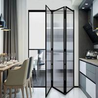 Porte pliante en verre et alliage d'aluminium moderne de haute qualité avec surface finie pour appartement, villa, séparation de salon