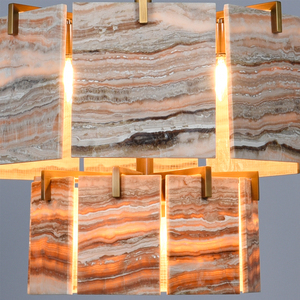 Custom Natural Stone Pendant Chandelier Source Factory ModernLuxury Brass Hanging Lamp for <b>Dining</b> Room Living Room Hotel Project - Product Image 5