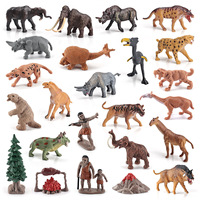 -Simulation des temps anciens ensemble modèle primitif animal préhistorique tigre à dents de sabre lourd pied bête rhinocéros parure