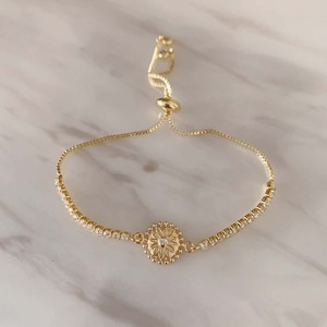 Gelang Tenis CZ Sederhana TK-B425 Berlapis Emas 18k dengan Liontin Cakar Hewan, Matahari, Bulan, Bunga Daisy, dan Bintang untuk Anak Perempuan, Hadiah untuk Anak-anak - Product Image 3
