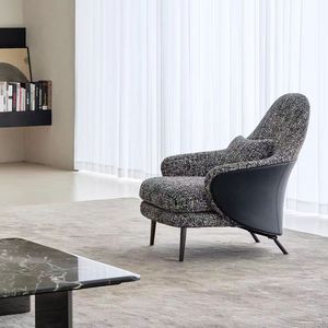 Sillón <span class=keywords><strong>Reclinable</strong></span> Moderno, Mueble de Salón con Patas de Metal, Sillón de Lujo para Dormitorio, Sala de Estar, Hotel - Product Image 2