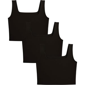 Women's Sport <b>Bra</b> Tank Top Spandex Square Neck Spaghetti Strap Four Way <b>Stretch</b> Workout Fitness Crop Top Multi Pack - Product Image 1