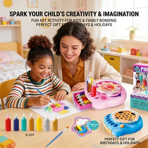 AiJH DIY Spinning Art Craft Creative Toy With Turntable Design Washable Paints Birthday Gift Eco-Friendly Material Drawing Toys - Product Image 4