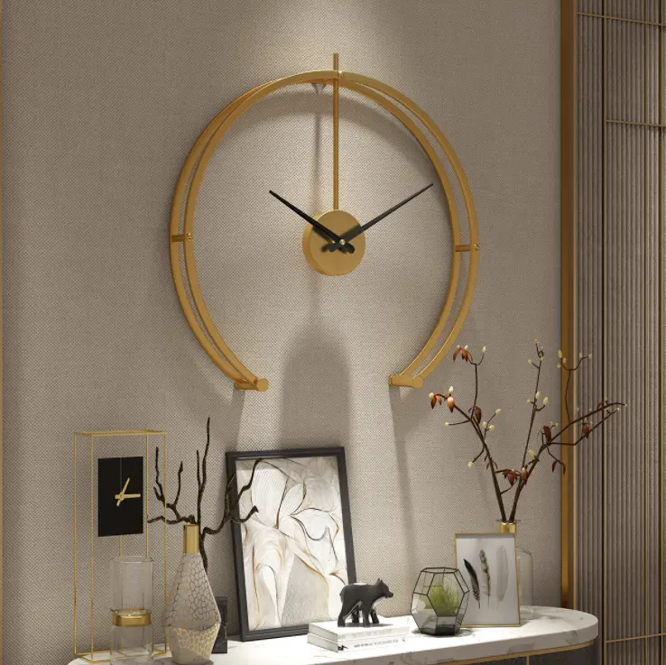 Drop Shipping Hot Selling Simplistic Luxury Metal Design Wall Clock for Office