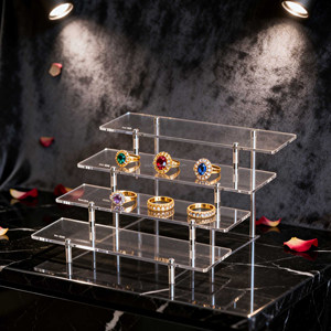 Rak <span class=keywords><strong>Display</strong></span> Akrilik OEM untuk Toko Dessert, Pameran Luar Ruangan, Portabel 4 Tingkat, Tempat Penyimpanan Lipstik & Parfum untuk Toko/Mal - Product Image 6