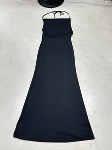 Sexy Solid Natural Woven Cowl Neck Backless Maxi Dress Women Flared Skirt Slim Fit Evening Gown Party Formal Wear - Product Image 2
