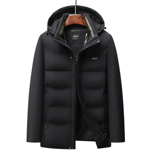 Giacca Invernale da Uomo con Cappuccio e Zip, Imbottita in Poliestere e Piumino d'Oca, Antifreddo e Calda per Papà di Mezza Età e Anziani - Product Image 6
