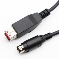 Cable de Alimentación USB de 24V con Conector DIN de 3 Pines para Impresora de Recibos EPOS POS, Carga Rápida, Cable Serial de 1m 2m de Longitud, Corriente de 3A, Alimentación DIN de 3P