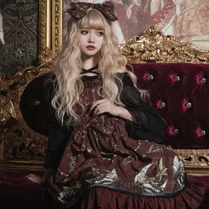 角色扮演服装无袖 Lolita 连衣裙 slip Lolita 连衣裙 Gothic Lolita 连衣裙