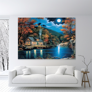 Peinture par numéros pour adultes, <span class=keywords><strong>paysage</strong></span> de <span class=keywords><strong>montagne</strong></span> et lac, 40x50cm, sans cadre, peinture à l'huile DIY pour la décoration murale de la maison, du bureau, de la salle de séjour, utilisation en studio - Product Image 2