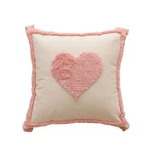 New Design Tufted Embroidery Cushion Covers Home Decor Pink Boho Cushion Cover Handmade