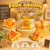 Jouet Squishy Floqué en Forme d'Aliments Frits, en TPR Souple, Fait Main, Balle à Presser DIY Mochi pour Enfants et Adultes, Anti-Stress et Apaisant pour le Bureau