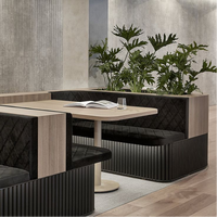 Sièges de stand minimalistes pour salon de thé - Canapé moderne pour café-restaurant avec emplacement pour fleurs