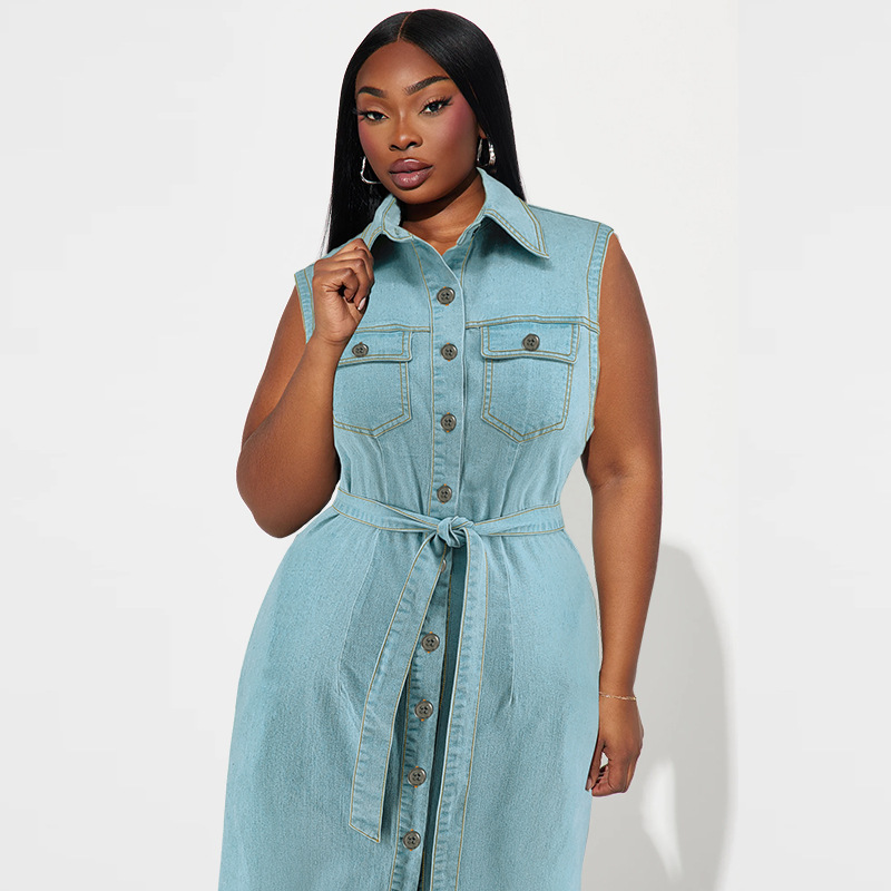 HANOU Trendy Plus Size Women Denim Dresses Women Casual Sleeveless Lapel Light Blue Long Jean Dresses Women Maxi Dress Ladies| Alibaba.com HANOU Trendy Plus Size Women Denim Dresses Women Casual Sleeveless Lapel Light Blue Long Jean Dresses Women Maxi Dress Ladies| Alibaba.com