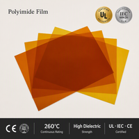 Film en polyimide personnalisé, rouleau de film PI, isolation haute température, non adhésif, classe H 6051, ambre