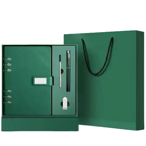 Sets de Regalo de Cuadernos con Logotipo Personalizado, Libretas de Tapa Dura B5, Memorias USB de Papel Reciclado con Diseño de Cuero a Rayas Cruzadas, Venta al Por Mayor - Product Image 2
