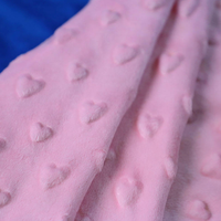 Tissu super doux à bulles pressées rose et bleu clair 230GSM |   Matériau ultra-doux texturé de couleur personnalisable