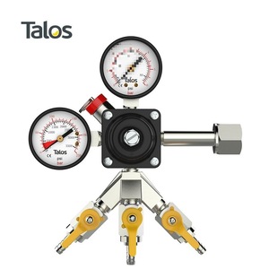 ตัวควบคุมแรงดันก๊าซ CO2 แบบขั้นตอนเดียว ยี่ห้อ Talos พร้อมเกจวัดแรงดันและวาล์วระบายแรงดัน สำหรับระบบเบียร์ - Product Image 3