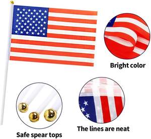Banderas Pequeñas Personalizadas de Groenlanda en Asta, Mini Bandera de Mano de EE. UU. <span class=keywords><strong>para</strong></span> Eventos, Banderas Duraderas de 5x8 Pulgadas con Astas de 12 Pulgadas - Product Image 6
