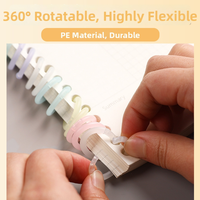 Anneaux de reliure détachables, anneaux en plastique colorés, accessoires pour cahiers à feuilles mobiles