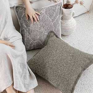 Canapé de style zen médiéval en coton et lin Jacquard <span class=keywords><strong>beige</strong></span> et <span class=keywords><strong>taupe</strong></span> pour housse de <span class=keywords><strong>coussin</strong></span> de chambre - Product Image 2