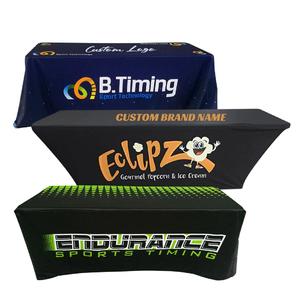Mantel Rectangular Personalizado con Impresión Publicitaria, Ajustable, de Spandex Elástico de 4 Pies, Color Negro - Product Image 1