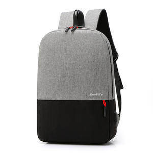 Nueva moda coreana Simple hombres negro gris costura al aire libre negocios portátil mochila viaje portátil bolsa con USB OEM - Product Image 1