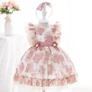 Outong abbigliamento di alta qualità, bambini Toddler Girl o-collo abiti per bambini per ragazze Lolita Dress/