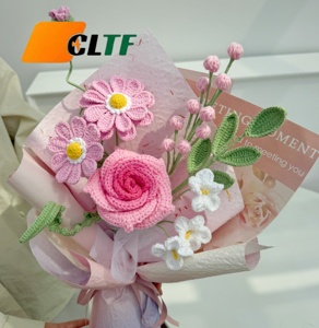ช่อดอกไม้โครเชต์สไตล์ใหม่ CLTF 2026 ประณีต ดอกไม้โครเชต์คุณภาพสูง ดอกลิลลี่ถัก ดอกกุหลาบไทย ดอกไม้ผสม ดอกไม้แฮนด์เมด - Product Image 2