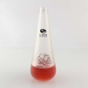 Bouteilles en verre <span class=keywords><strong>de</strong></span> <span class=keywords><strong>sable</strong></span> givré conique avec bouchon en aluminium pour boissons lait thé <span class=keywords><strong>vin</strong></span> jus eau huile <span class=keywords><strong>de</strong></span> sésame conception en forme <span class=keywords><strong>de</strong></span> goutte - Product Image 1