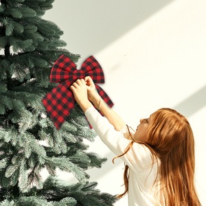 Lazos Navideños a Cuadros, Adornos para Decoración de Interiores, Decoración Navideña, Adornos para Árbol de Navidad - Product Image 6