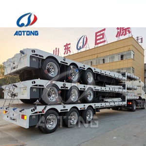 Semi-<span class=keywords><strong>remorque</strong></span> surbaissée chinoise à 4 essieux, hydraulique, à col de cygne détachable, pour le transport de bulldozers lourds - Product Image 4