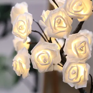 패션 다채로운 Led 장미 나무 램프 꽃 램프 탁상 장식 휴일 파티 결혼식 크리스마스 선물 호텔 방