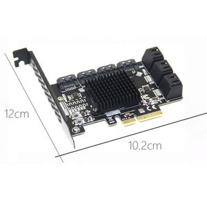 Carte Riser 10 ports PCIE <span class=keywords><strong>SATA</strong></span> contrôleur PCI Express <span class=keywords><strong>SATA</strong></span> carte d'extension PCIE vers SATA3 PCI <span class=keywords><strong>E</strong></span> X1 / X4 <span class=keywords><strong>SATA</strong></span> 3 6Gbps puce ASM - Product Image 3