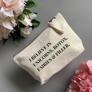 Promotional Cotton Canvas Reusable Make up Cosmetic Bags Custom Logo Print Washable Zipper Makeup Pouch With Personal - Product Image 4