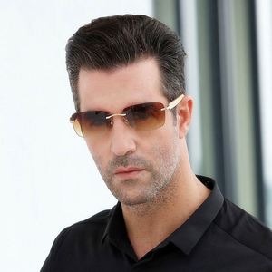 Gafas de Sol de Madera para Hombre, Diseño Moderno 2020, Logotipo Personalizado, Lentes Transparentes, Patillas de Bambú, Sin Montura - Product Image 2