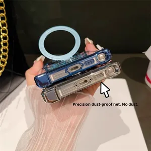 Étui de téléphone avec anneau magnétique, protection contre les chocs, paillettes dégradées, électroplaqué, pour <span class=keywords><strong>Samsung</strong></span> Galaxy S26 Ultra S25 S24 - Product Image 3