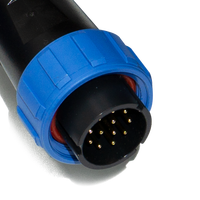 Connecteur robuste personnalisé WEIPU 3P/12P noir rond droit / Câble étanche avec pince crocodile