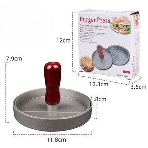 Picadora de carne con mango de aluminio <span class=keywords><strong>para</strong></span> hacer <span class=keywords><strong>hamburguesas</strong></span>. <span class=keywords><strong>Molde</strong></span> circular <span class=keywords><strong>para</strong></span> empanadas de carne <span class=keywords><strong>para</strong></span> uso en la cocina. Prensa carne <span class=keywords><strong>hamburguesas</strong></span> - Product Image 5