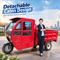 Tricycle avec cabine pare-vent, tricycle cargo à 3 roues, tricycle électrique robuste fermé ou ouvert pour la livraison de marchandises
