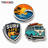 Autocollants personnalisés Yingao pour le surf rétro, découpés, résistants aux UV, en PVC imperméable, pour équipement de surf, planche à roulettes