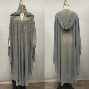 XF329 popolare Abaya africana con paillettes e perline impreziosito da abito Abaya musulmano islamico stile cappuccio 2025 estate - Product Image 6