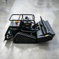 Tondeuse à gazon industrielle autopropulsée télécommandée, monocylindre, 4 temps, 2200W, 25HP, à essence, avec lame rotative et bac de ramassage