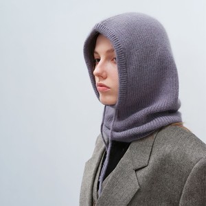 Pasamontañas peludo Calentador de <span class=keywords><strong>cuello</strong></span> Máscara de punto de moda para <span class=keywords><strong>mujer</strong></span> con bufanda integrada Sombrero térmico de invierno para clima frío - Product Image 2