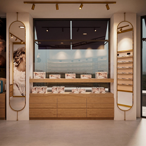 Muebles de Exhibición para Ópticas Personalizados, Gabinete de Madera para Gafas, Mostrador para Lentes, Estante con Iluminación LED, Equipamiento de Tienda Llave en Mano - Product Image 4