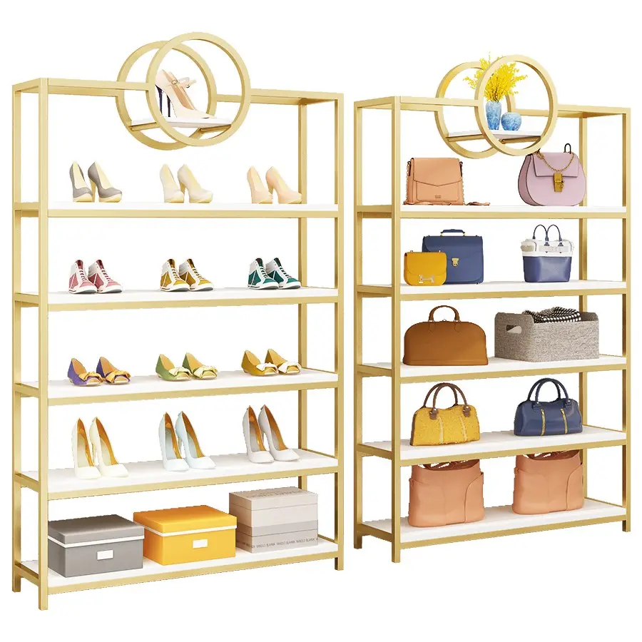High-end Shoes And Bags Rack Women Handbag Display Furniture For Shoes Store Design