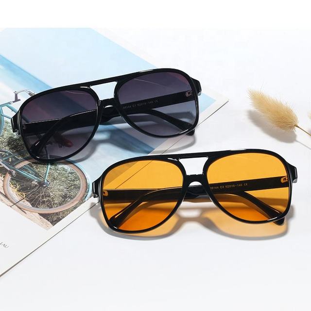 Fashion Brand Designer Oculos De Sol Classic Aviation Style UV400 Women Yellow Lens Sunglasses Sun Glasses