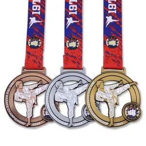 Manufacturer Custom Sports Metal Karate Martial Arts Kung Fu KickBoxing 2023 Taekwondo Medals