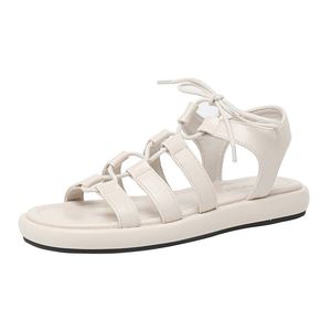Thick Sole Roman <b>Sandals</b> Women Summer 2026 New Retro Cross Strap Outer Wear <b>Flat</b> Beach Shoes Plus Size Women Shoes - Product Image 6